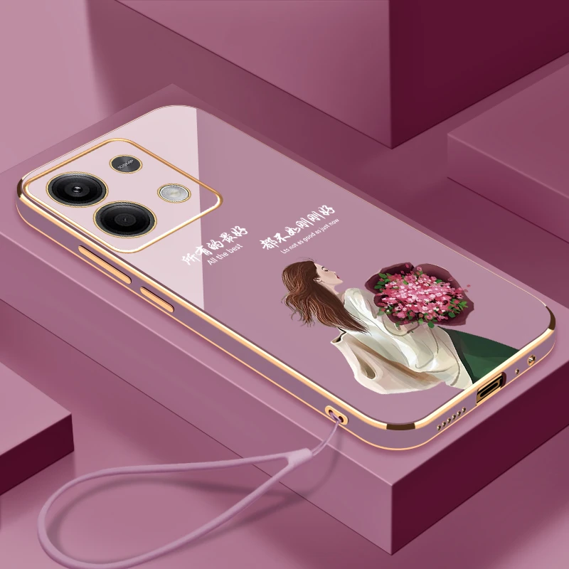 适用于红米Note13手机壳生活是自己的全包镜头硅胶防摔电镀软壳