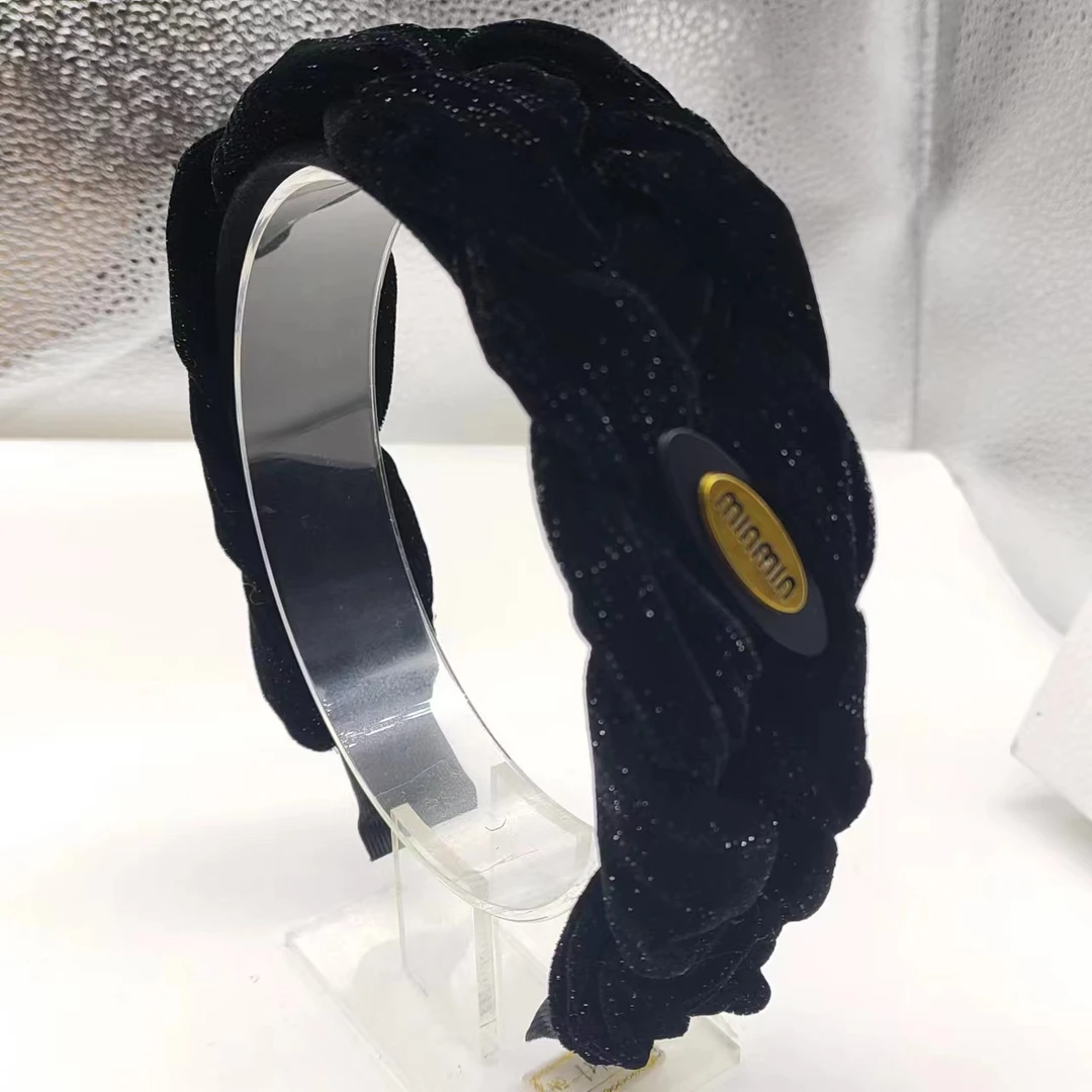 韩版复古黑色星空丝绒手工编织秋冬百搭发箍