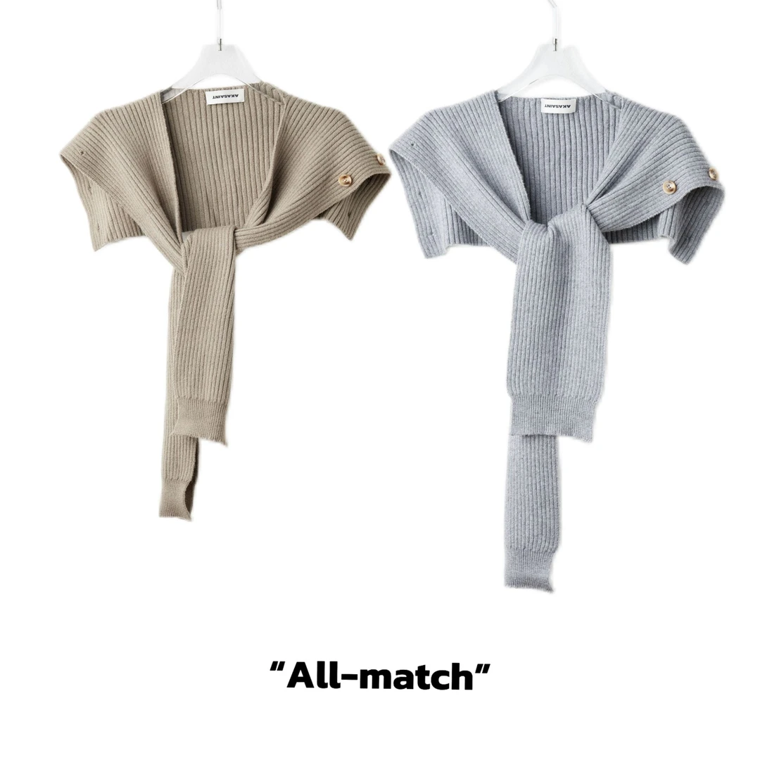 AKASAINT【百搭】兔毛绒三种穿戴法大衣外套毛衣内搭屁帘围巾披肩