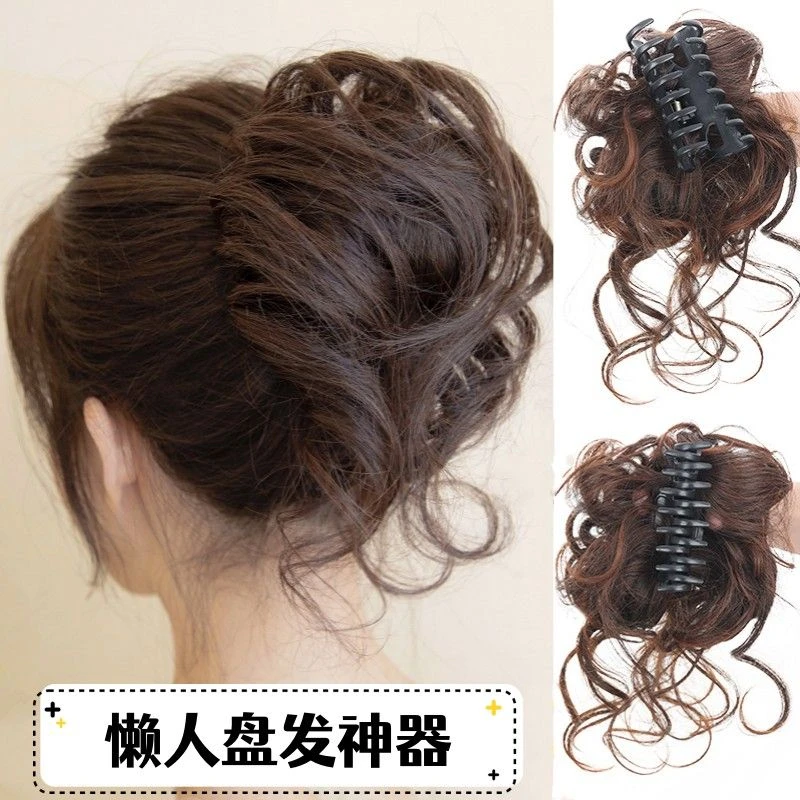 优雅自然蓬松慵懒气质长须抓夹款假发圈鸡尾假发包旗袍摄影盘发饰