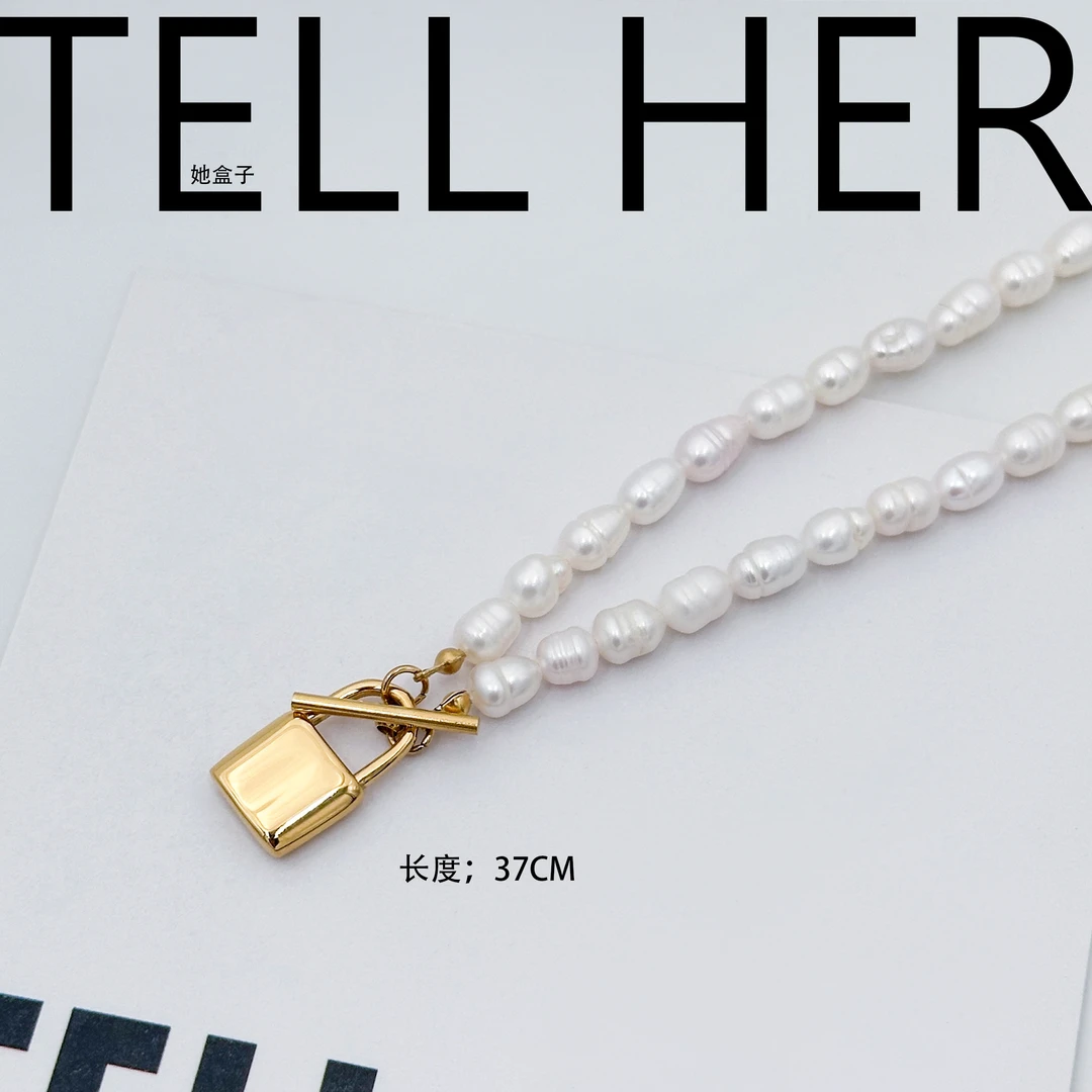 钛钢仿珍珠项链 她盒子/ Ins风/小众 时尚 百搭 简约 项链 9X001