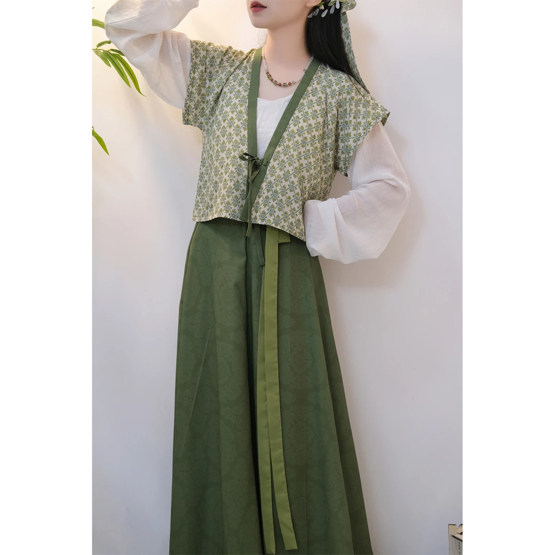 满满 唐褙子 八破裙垂领衫唐制汉服夏季新品秋木木