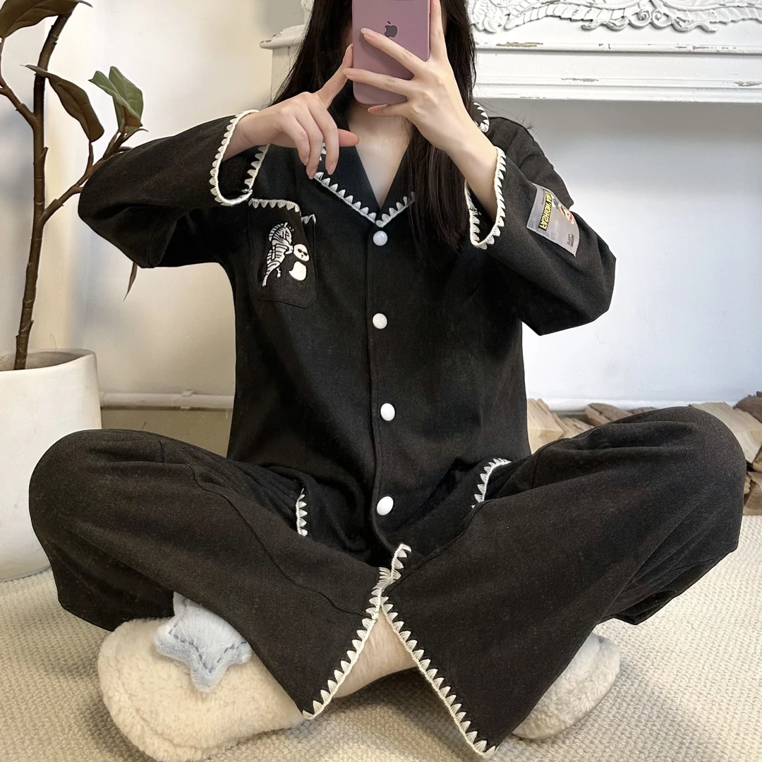 【奶油小熊】司睿秋冬保暖可外穿针织奶油绒熊猫可爱睡衣家居服套装