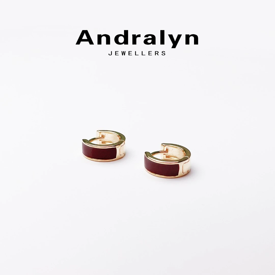 铜合金耳饰 美拉德色系简约方块耳扣气质轻奢百搭耳饰1936