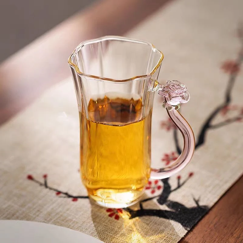 JYBL0041 晶焱-粉色玫瑰杯玻璃杯