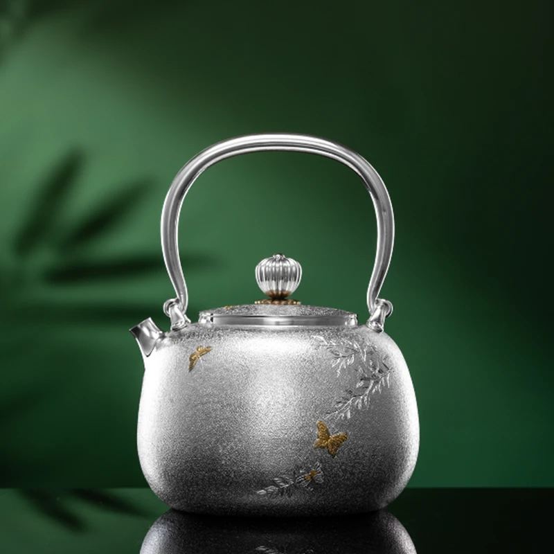 DZ0129 呆坐-整敲雪花纹嵌金锦蝶戏藤福泽提梁壶三周年限定