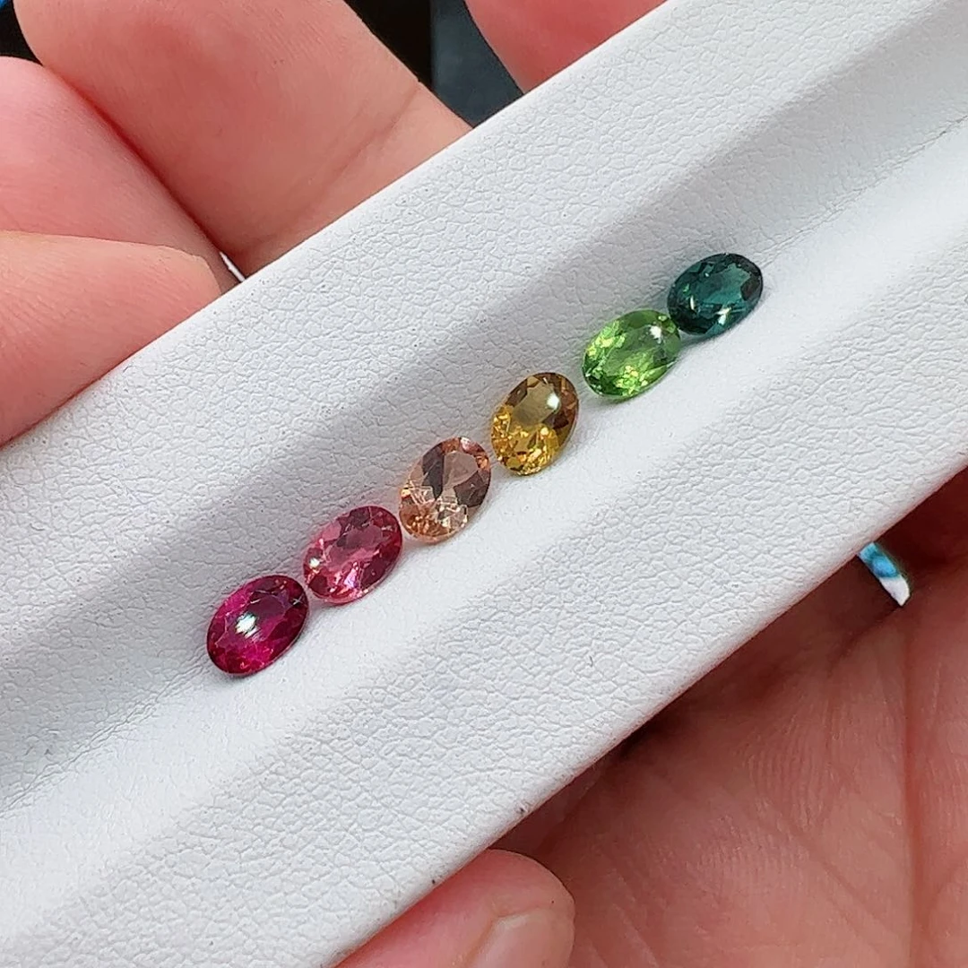 碧玺6颗4✖️6裸石未镶嵌