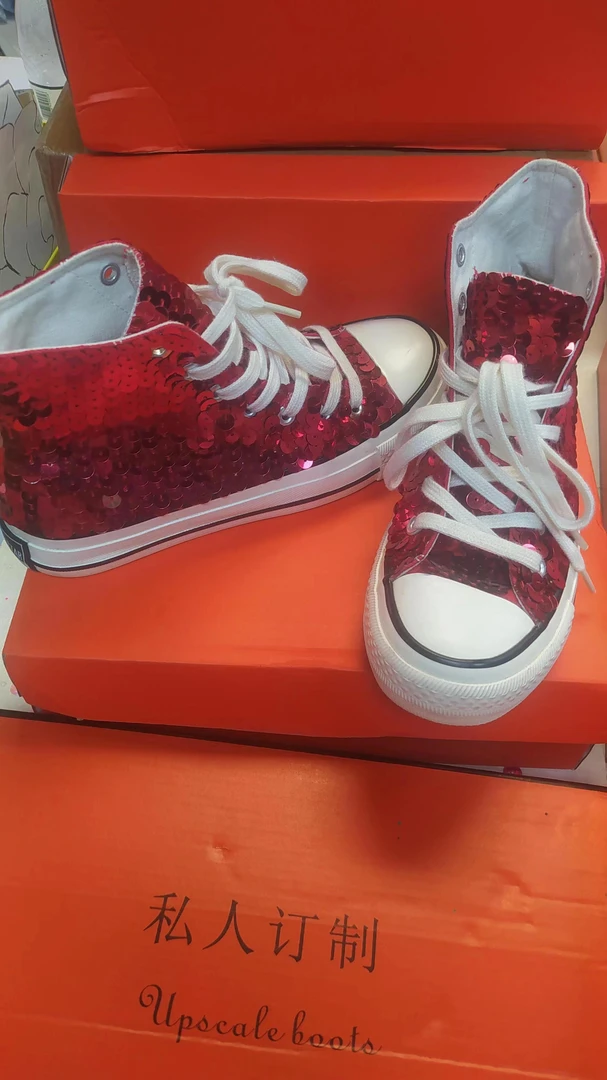 8202红色重工高帮帆布鞋