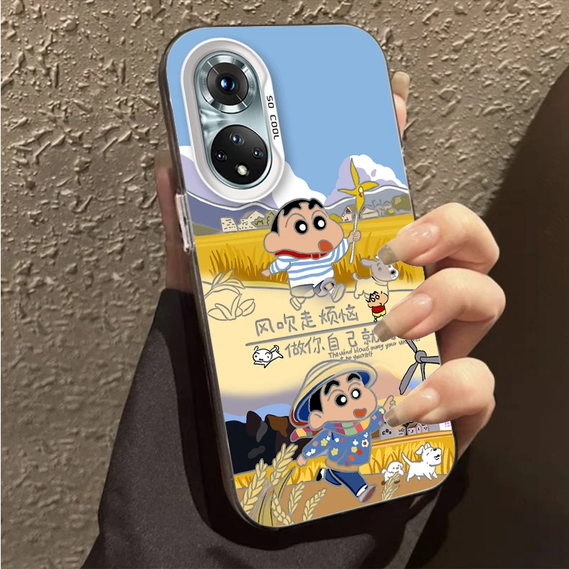 蜡笔小新适用于荣耀50手机壳荣耀50se卡通荣耀50 pro彩银壳可爱款