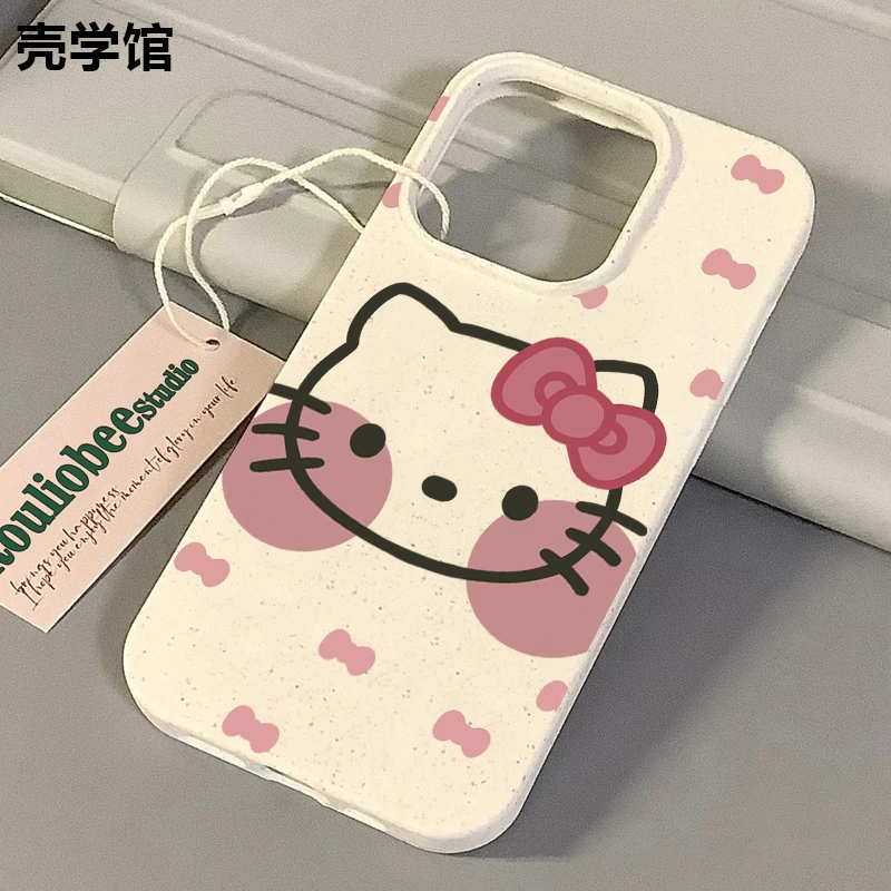 壳学馆红脸KT猫适用苹果15手机壳iPhone14promax小麦软胶13创意12