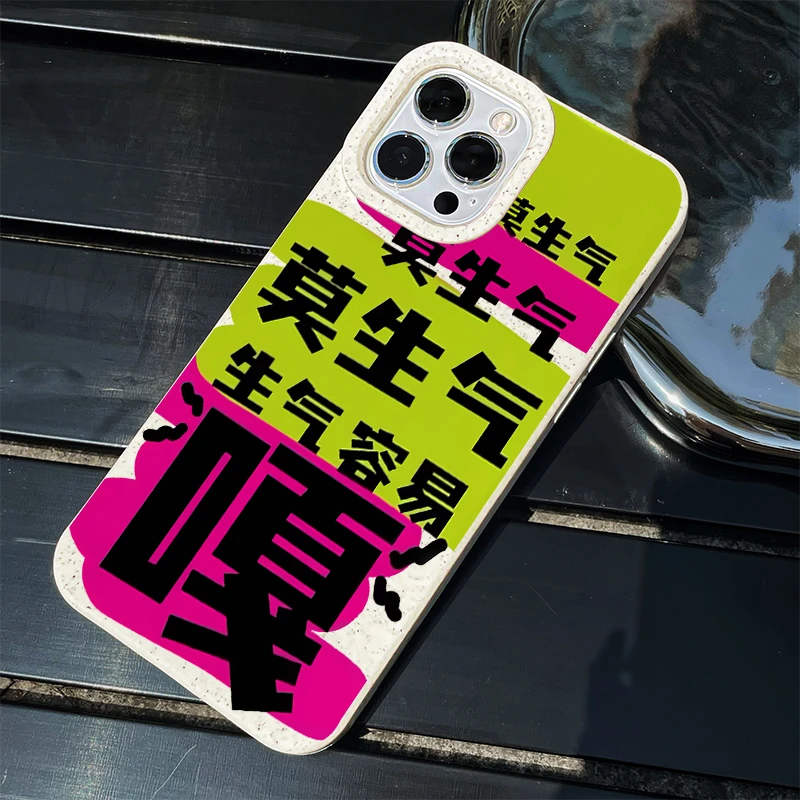 生气容易嘎iPhone15/14Promax手机壳14/13Pro小麦款12/7plus防摔8