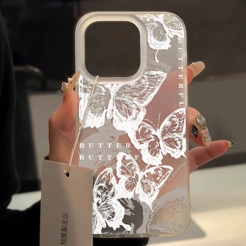 高级蝴蝶iphone15苹果14/13promax手机壳11软壳6s/7/8p卡通12xs新