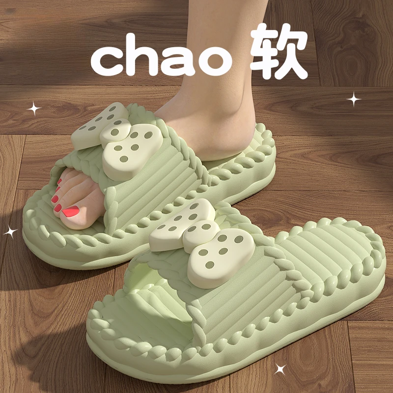 踩屎感拖鞋女士夏季家居室内2024新款厚底家用浴室防滑凉拖鞋外穿