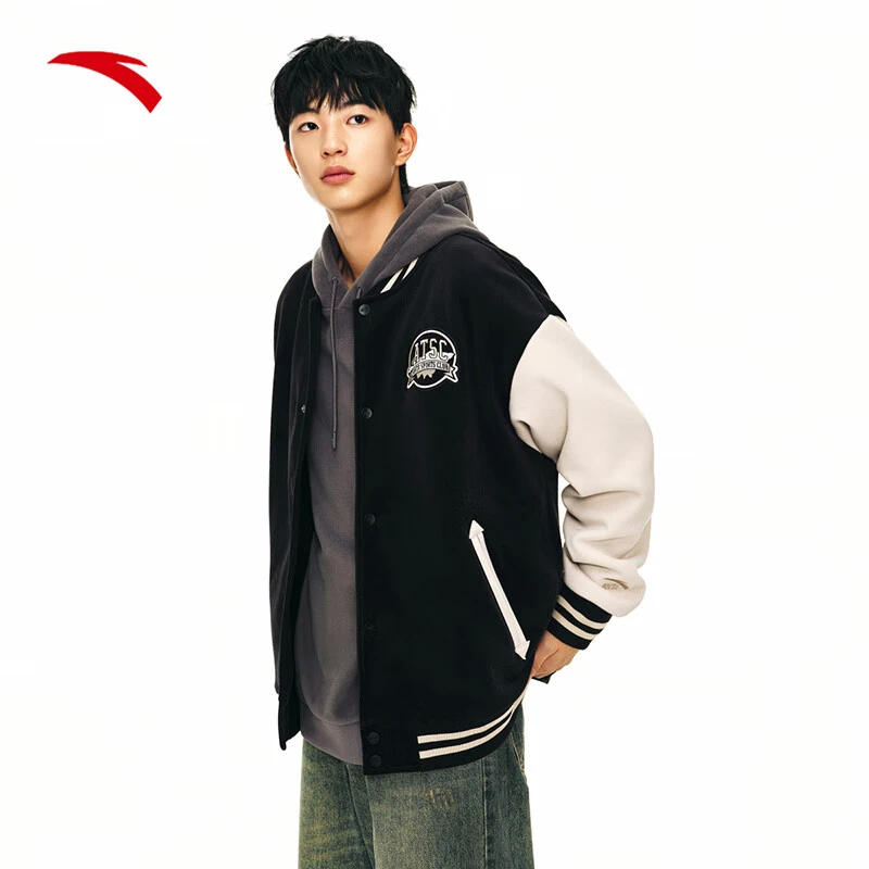 ANTA/安踏宽松潮流休闲男针织运动上衣秋连帽防风外套/152448702N