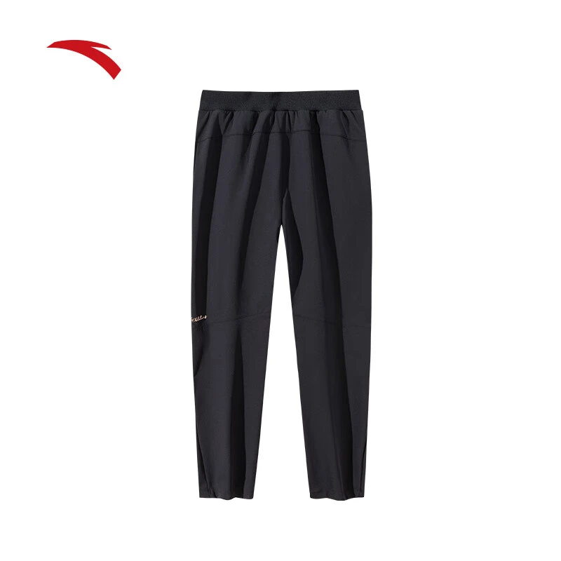 ANTA/安踏梭织运动长裤女秋冬跑步健身黑色直筒运动裤/162447510S