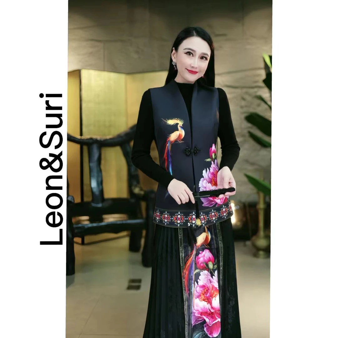 A【年终大促】“醉舞霓裳”时尚百搭气质休闲女士显瘦黑色修身马夹