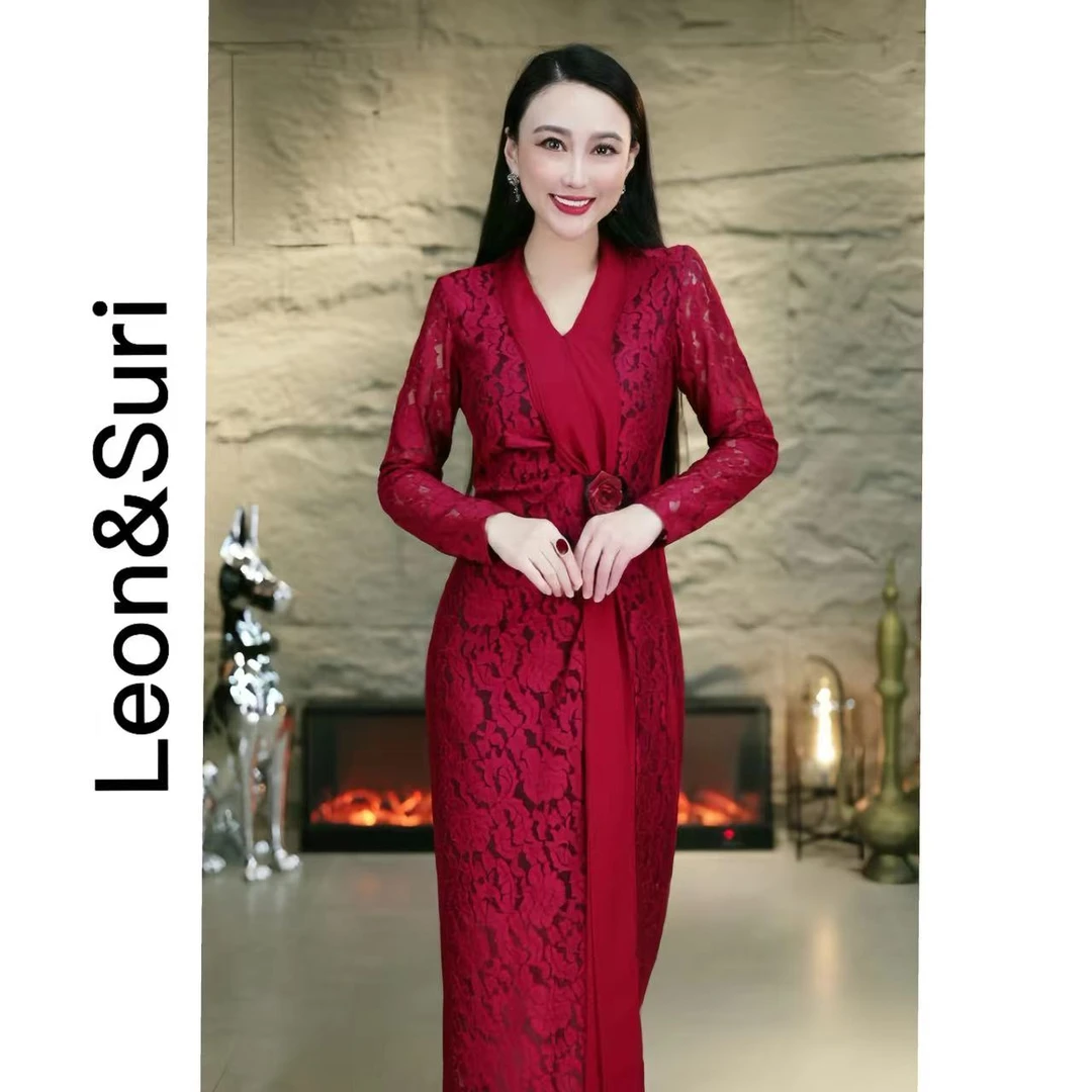 B【年终大促】 “坠入花海”新款高级显瘦重工设计花连衣裙冬季内搭