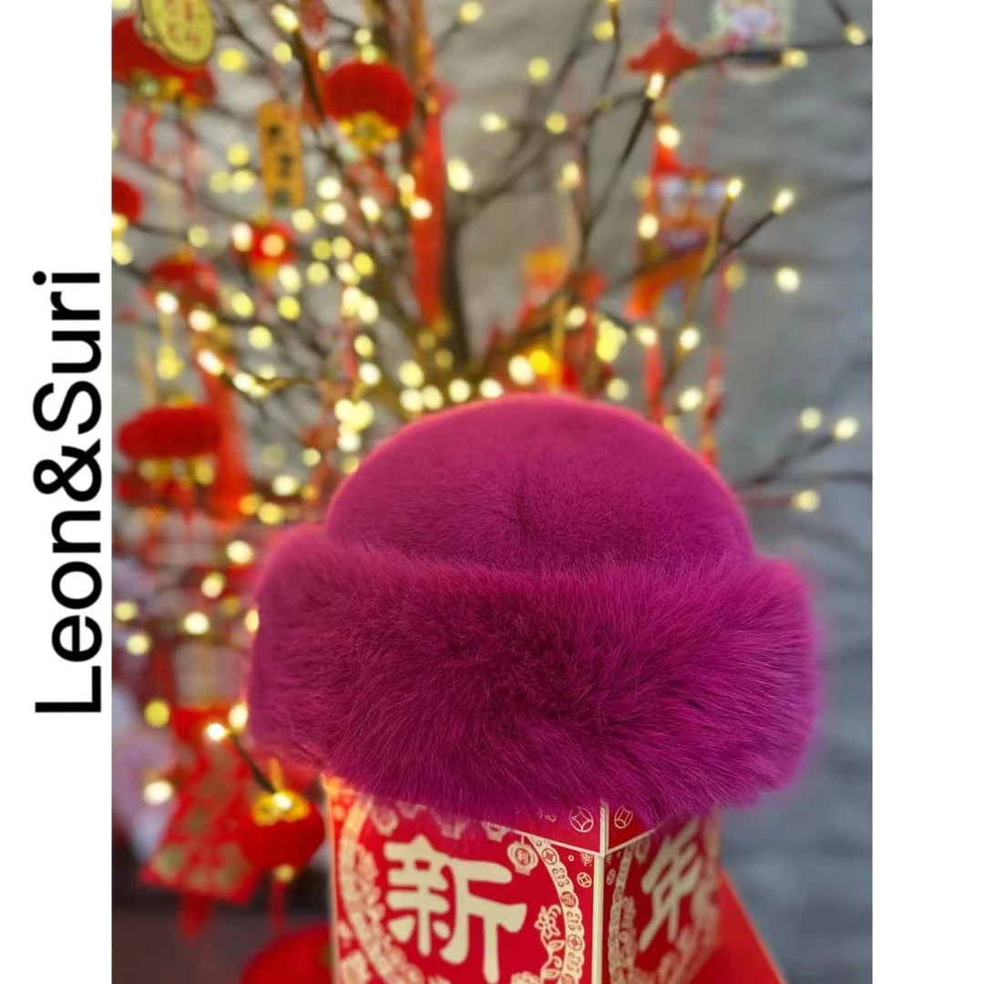 Leon&Suri新年女神款“千金名媛”保暖时尚毛毛帽冬天韩版百搭毛绒