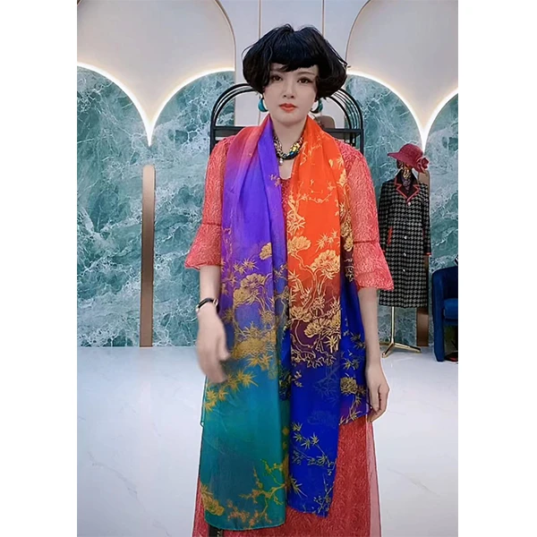 富贵   夏季薄款时尚洋气女士丝巾