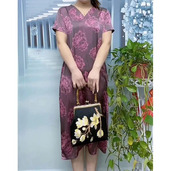 KT113  菲姐时尚显瘦气质夏季复古连衣裙