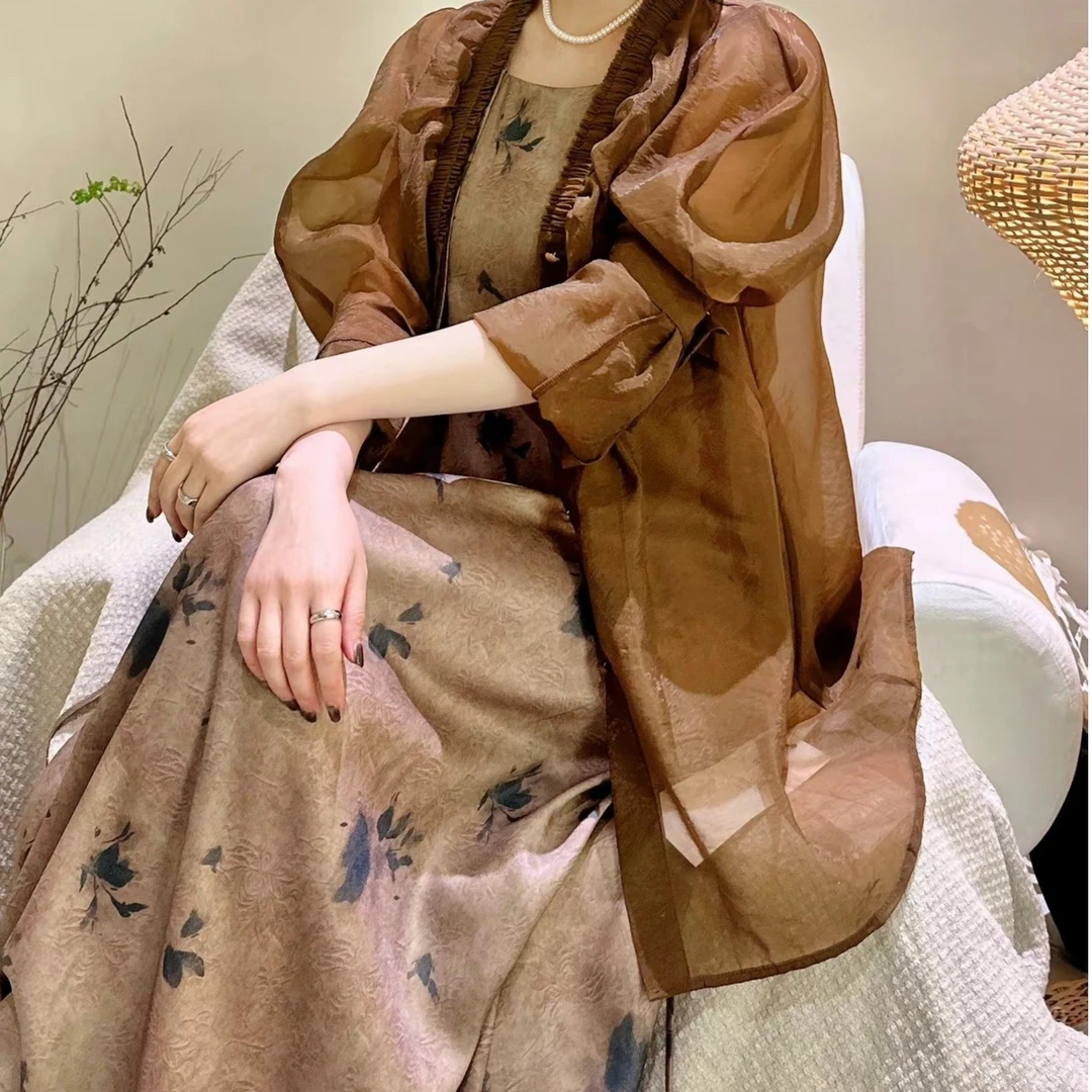 新国风气质印花套装裙