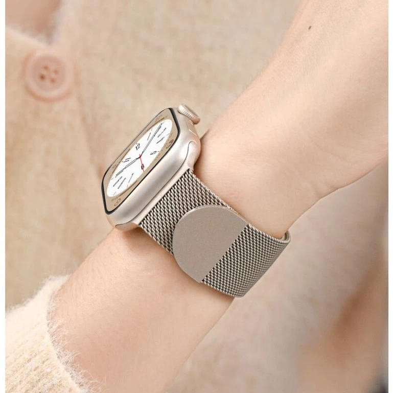 适用iwatch10表带苹果手表11代applewatch987SE346mm金属米兰尼斯