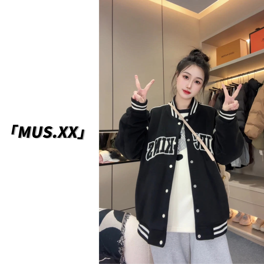 【mus订制】2024新款秋冬潮牌加厚棒球服外套6801