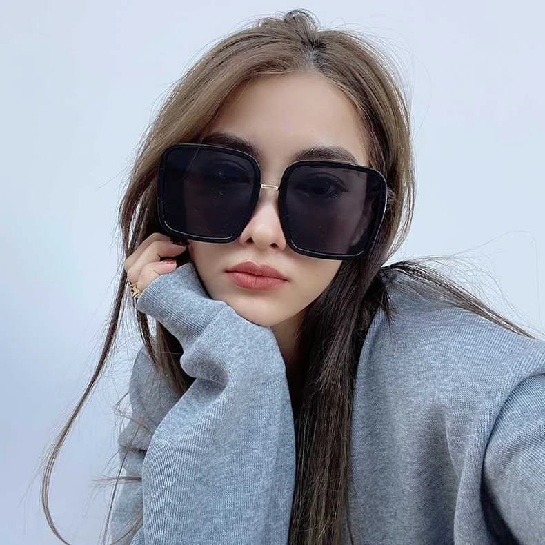 超大框方形墨镜女2025年新款潮大脸显瘦网红时尚太阳镜防紫外