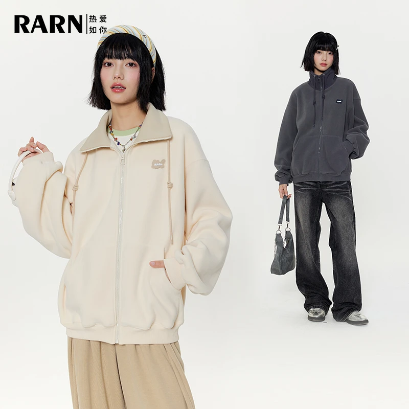 【RARN热爱如你】男女同款 摇粒绒立领拉链秋款外套RA24AW019