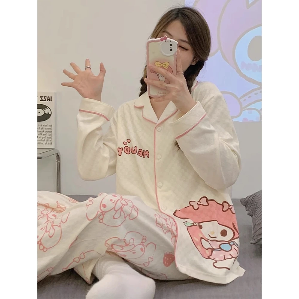 【美乐蒂提花】春秋季睡衣女士长袖2024年新款网红卡通可爱家居服