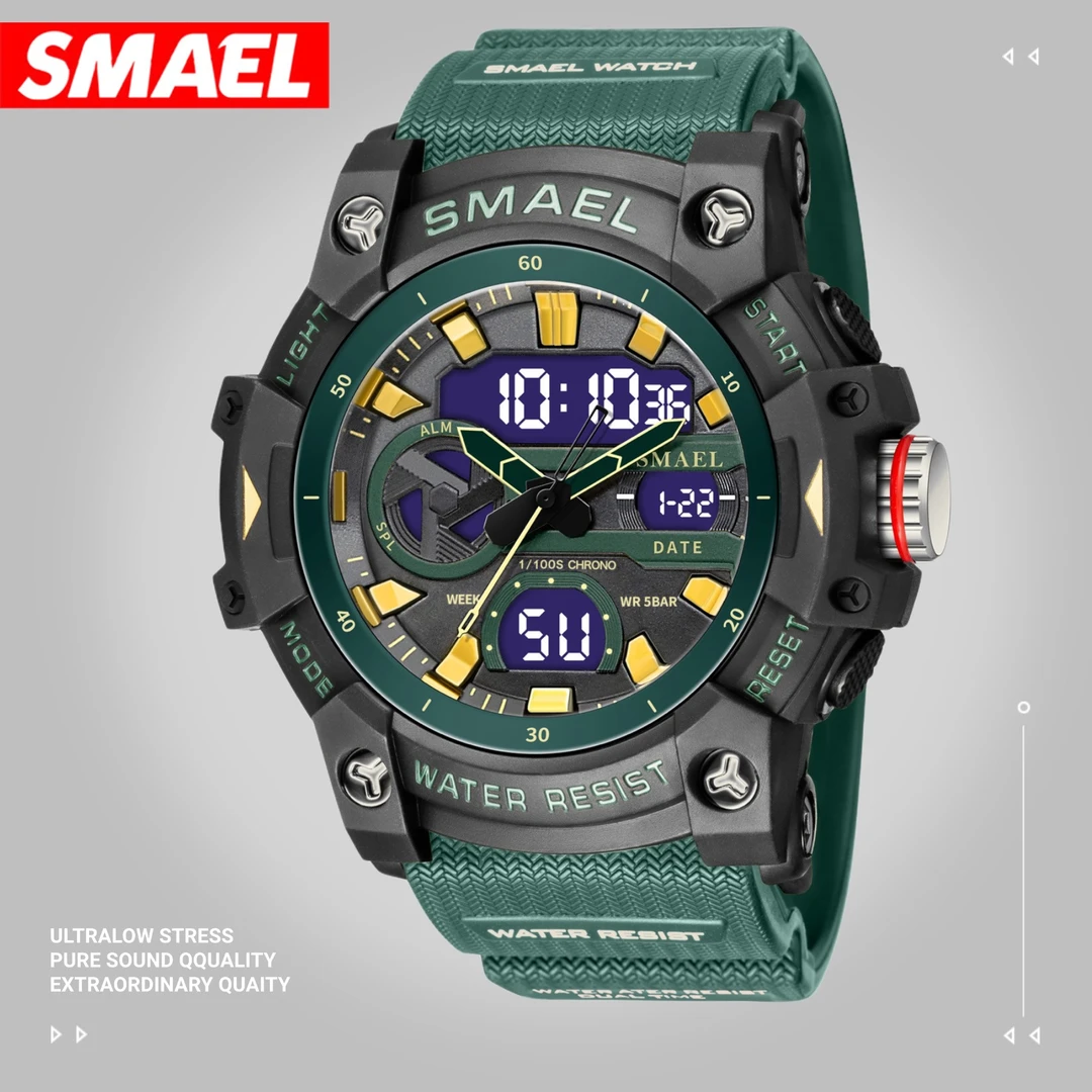 SMAEL8086爆款学生运动手表百搭情侣防水夜光高颜值潮流电子手表