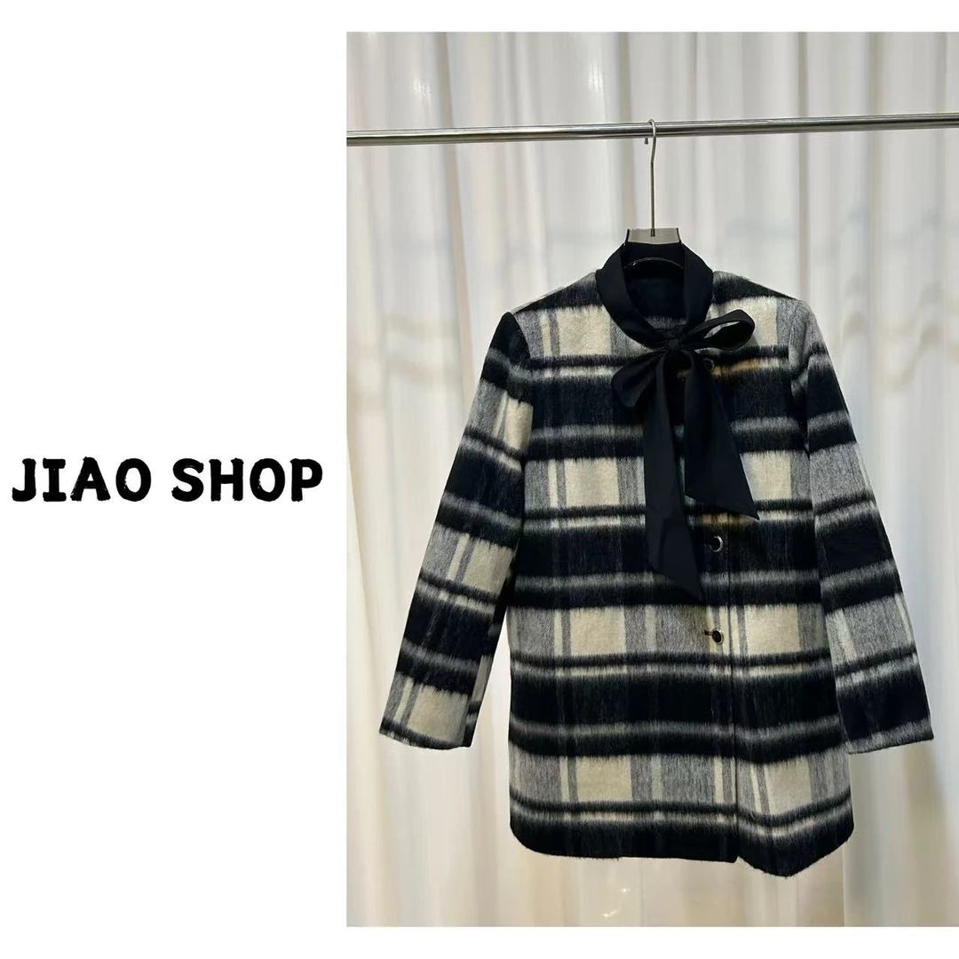 【JIAO SHOP】  洋气格子大衣羽绒外套