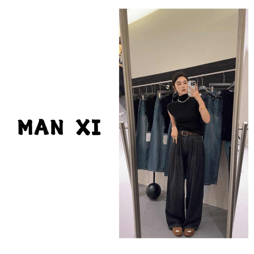 2024MANXI 早秋新款高领无袖T恤818