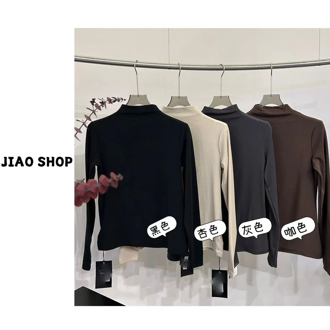 【JIAO SHOP】 百搭冬季高领加绒打底T恤