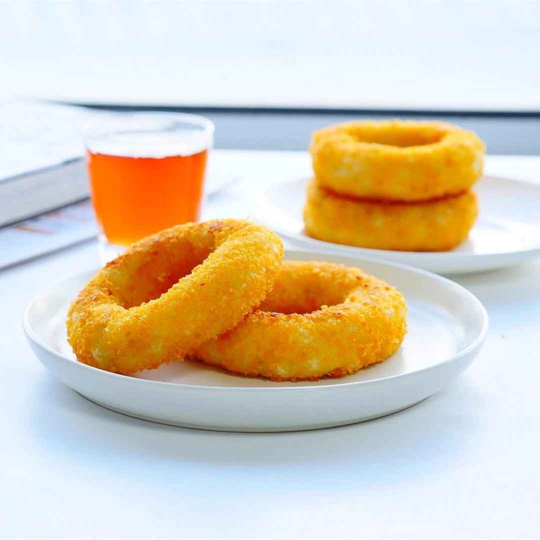 热门摆摊点心：3种拉丝夹心洋葱圈制作视频课家庭美食烘焙培训