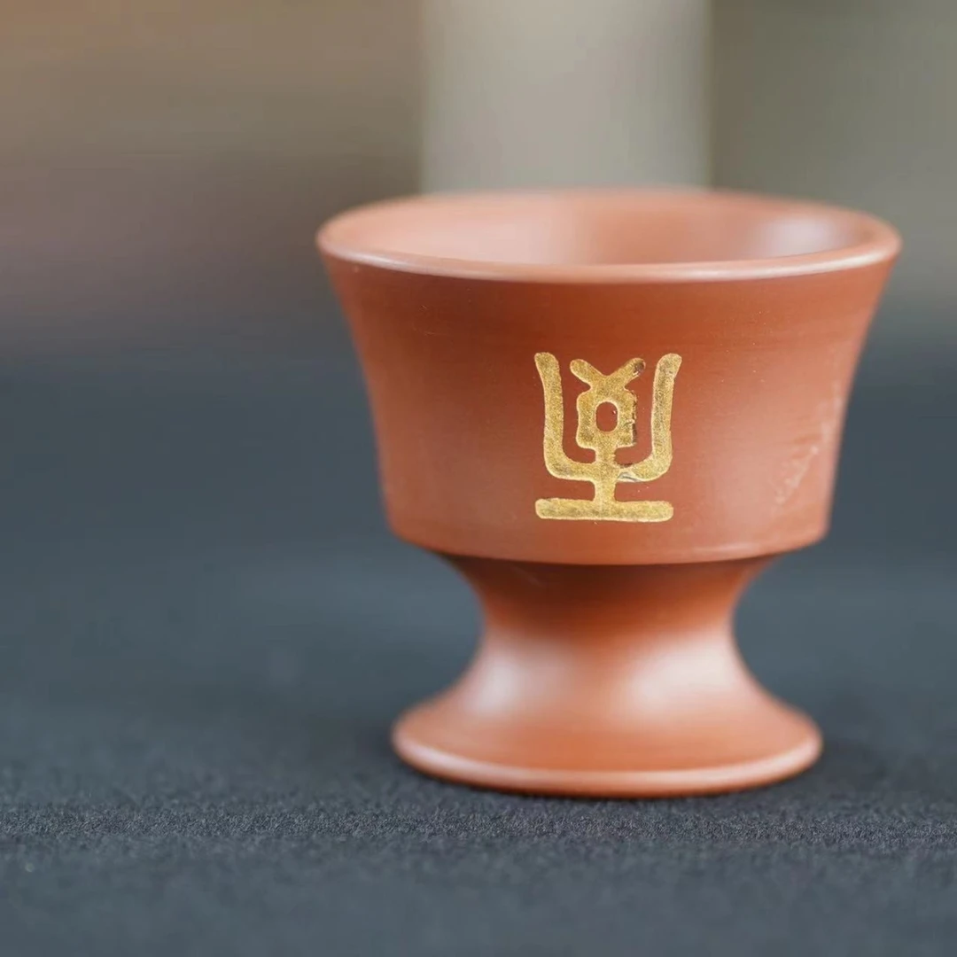 茶具、五色土柴烧土陶小口杯全手工手绘对杯竹节杯茶杯茶壶品茗杯
