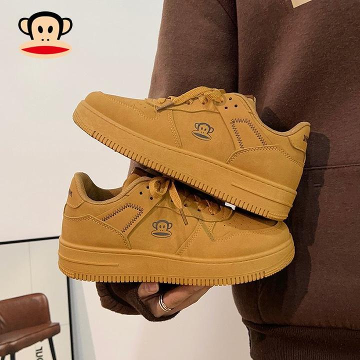 大嘴猴小白鞋男鞋2024秋冬加绒新款情侣款棉鞋学生休闲厚底板鞋女
