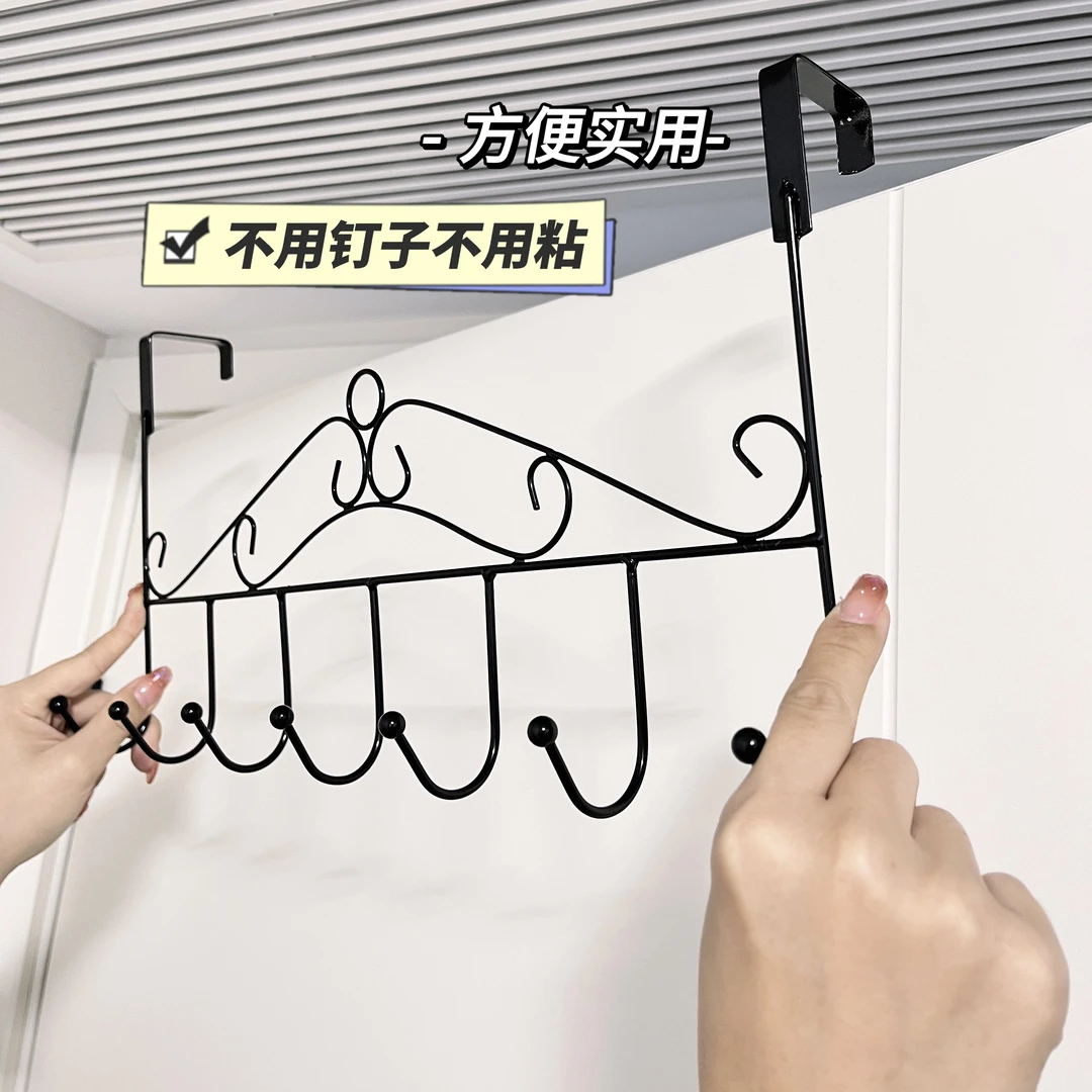 家用门后挂钩创意置物架免钉门上挂衣钩子墙壁挂衣服收纳架衣帽钩