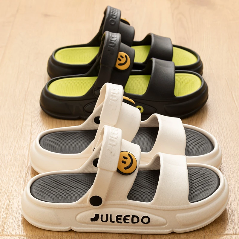 两穿凉拖鞋男士夏季外穿室内家居厚底浴室防滑沙滩休闲拖鞋男户外