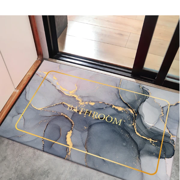 大理石轻奢家用硅藻泥吸水地垫进门防滑脚垫沥水垫玄关入户门地毯