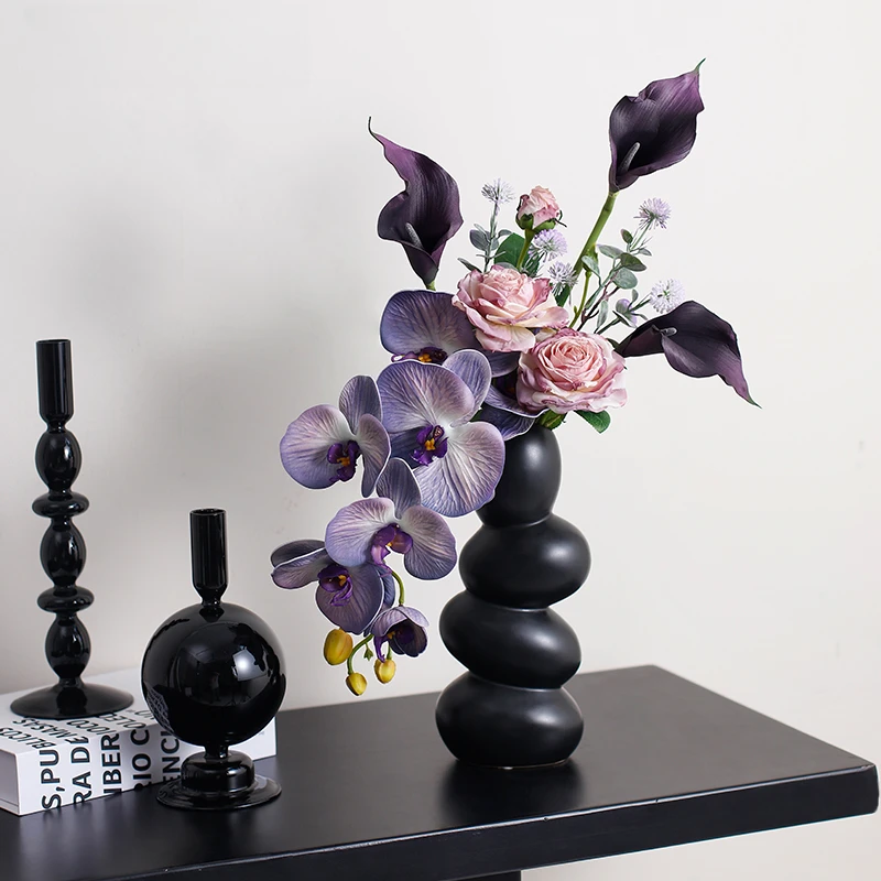 蝴蝶兰把束设计师假花仿真花摆件客厅装饰花餐桌仿生干花插花高档