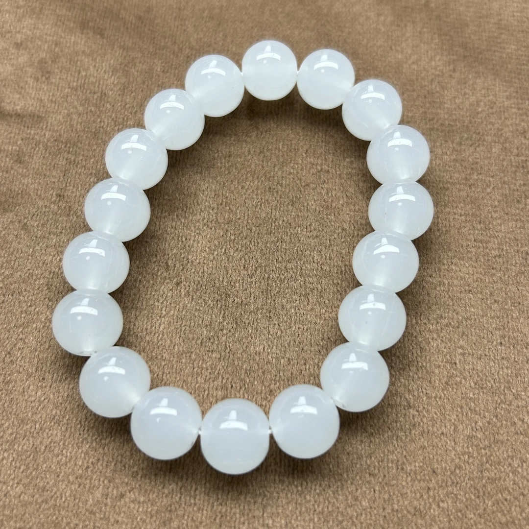 天然和田玉羊脂白手串单圈卡10mm多样性发一