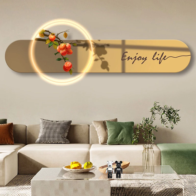 北欧光影客厅装饰画系卧室床头挂画高级感沙发背景墙led壁灯