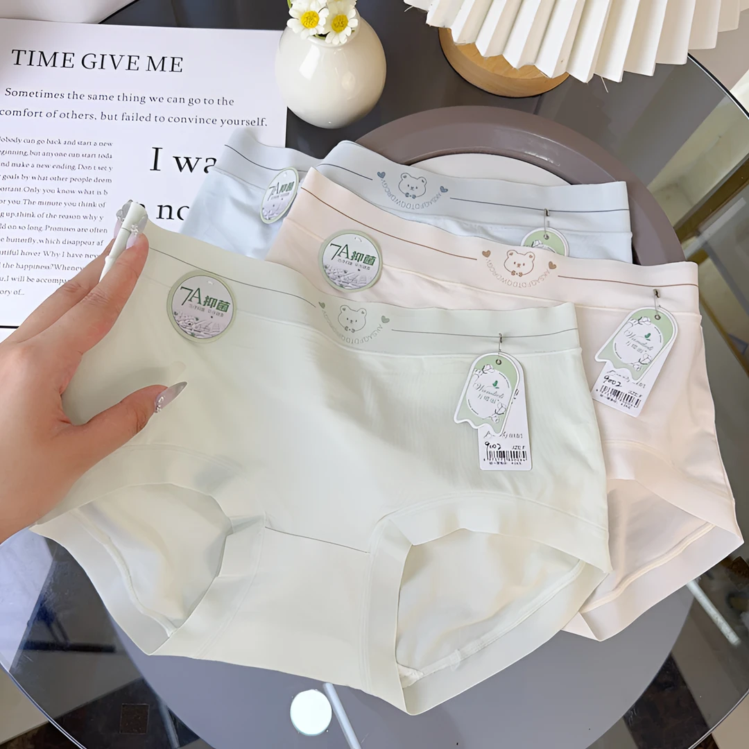 【5条装】夏季新款女士内裤中腰舒适轻薄透气10A抑菌底裆三角裤9002