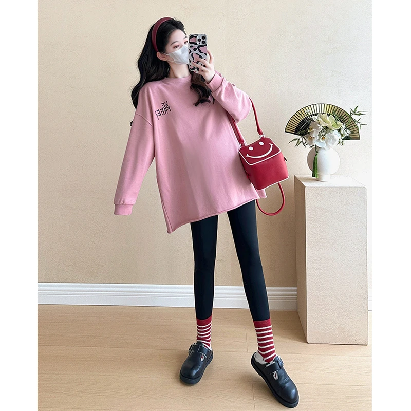 G880#9.20 孕妇上衣长袖前后印花时尚洋气时髦休