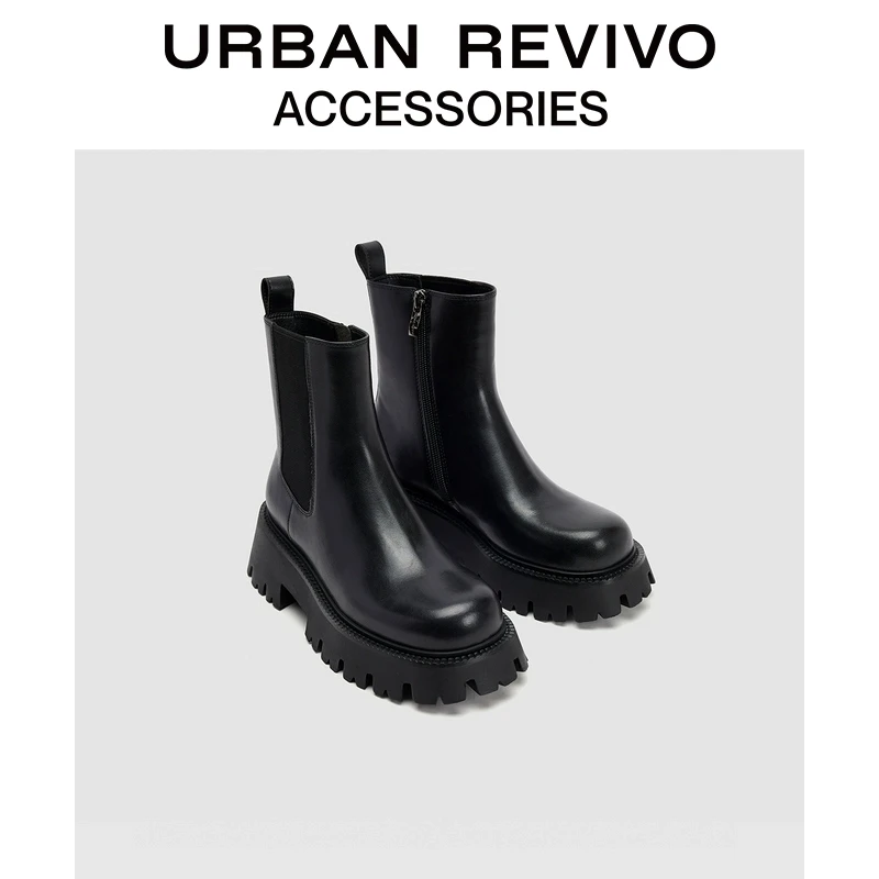 URBAN REVIVO女士甜酷风拼接切尔西靴UAYS40041