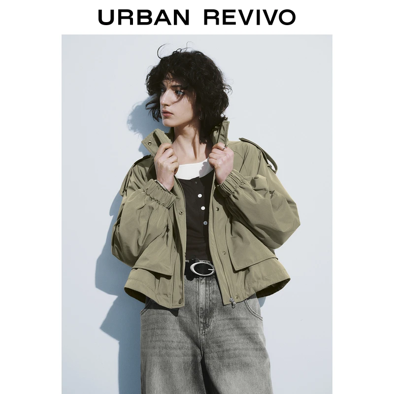 UR2024秋冬新款女装轻户外雅丹风立领棉服外套UWH140029