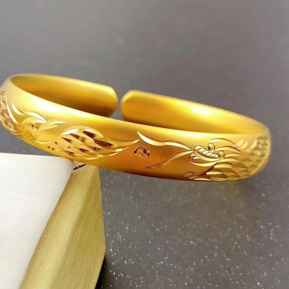 合金手镯 精工 龙凤开口手镯