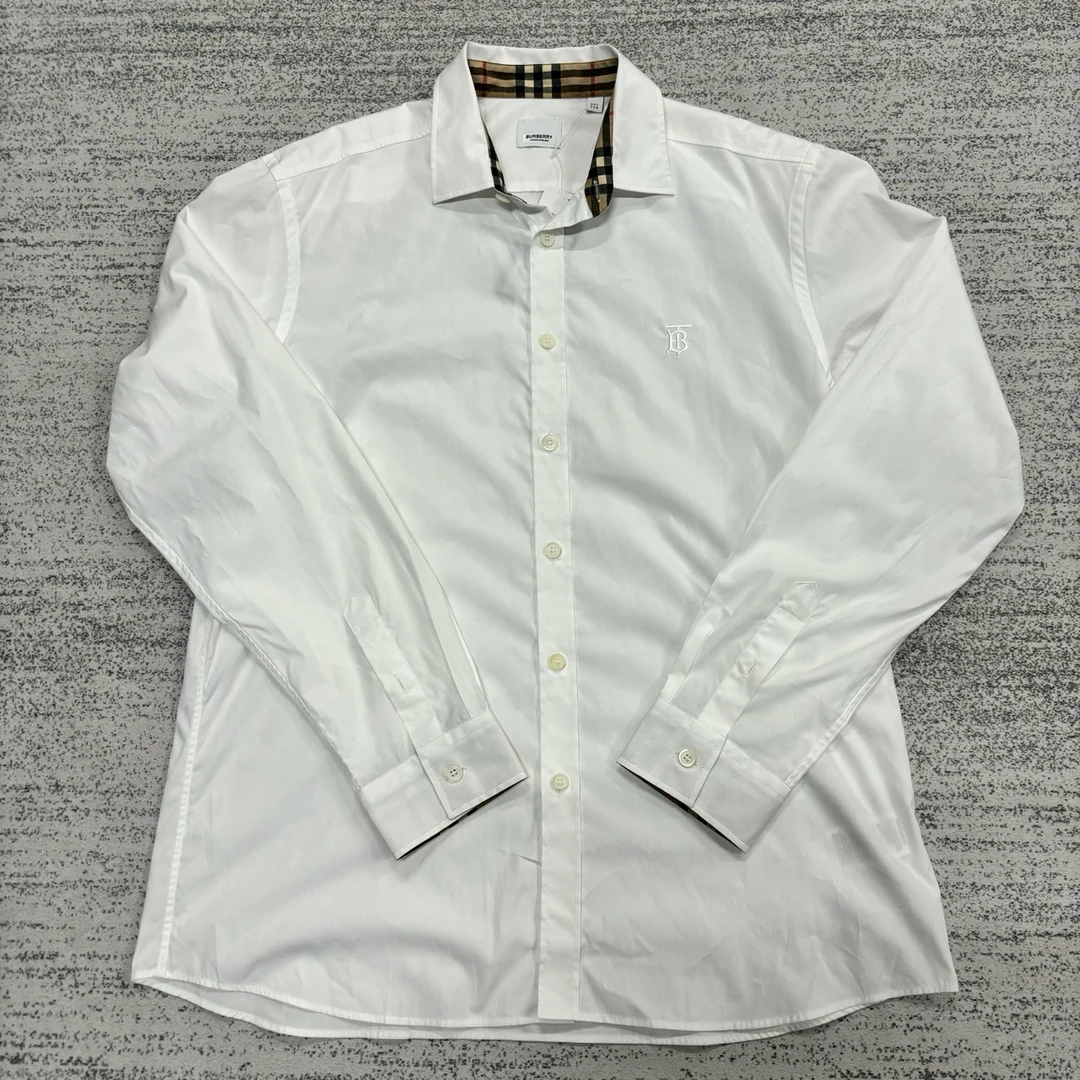 全新未使用 BURBERRY/博柏利 经典条纹白色衬衫