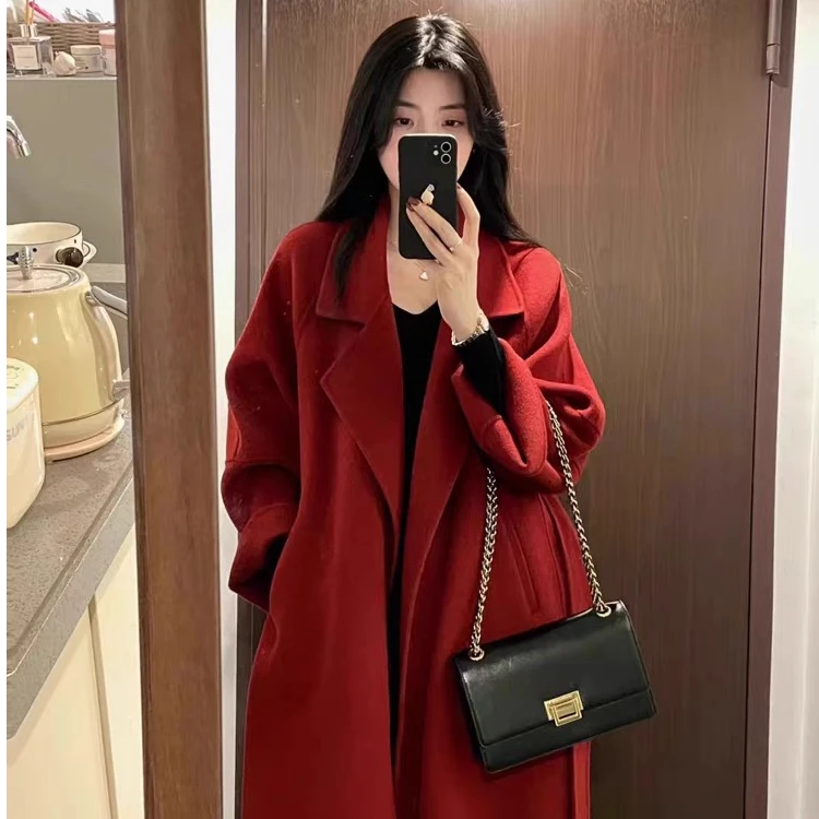 金夫人【西西里大衣】徐又又 爆款气质纯手工双面羊毛大衣